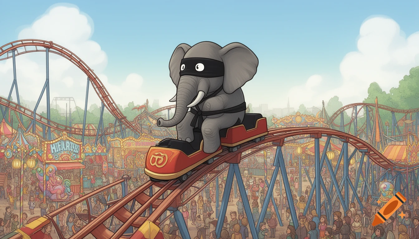 Find the Elephant Ninja in the Theme Park (Hidden Object Puzzle #3 – Easy)