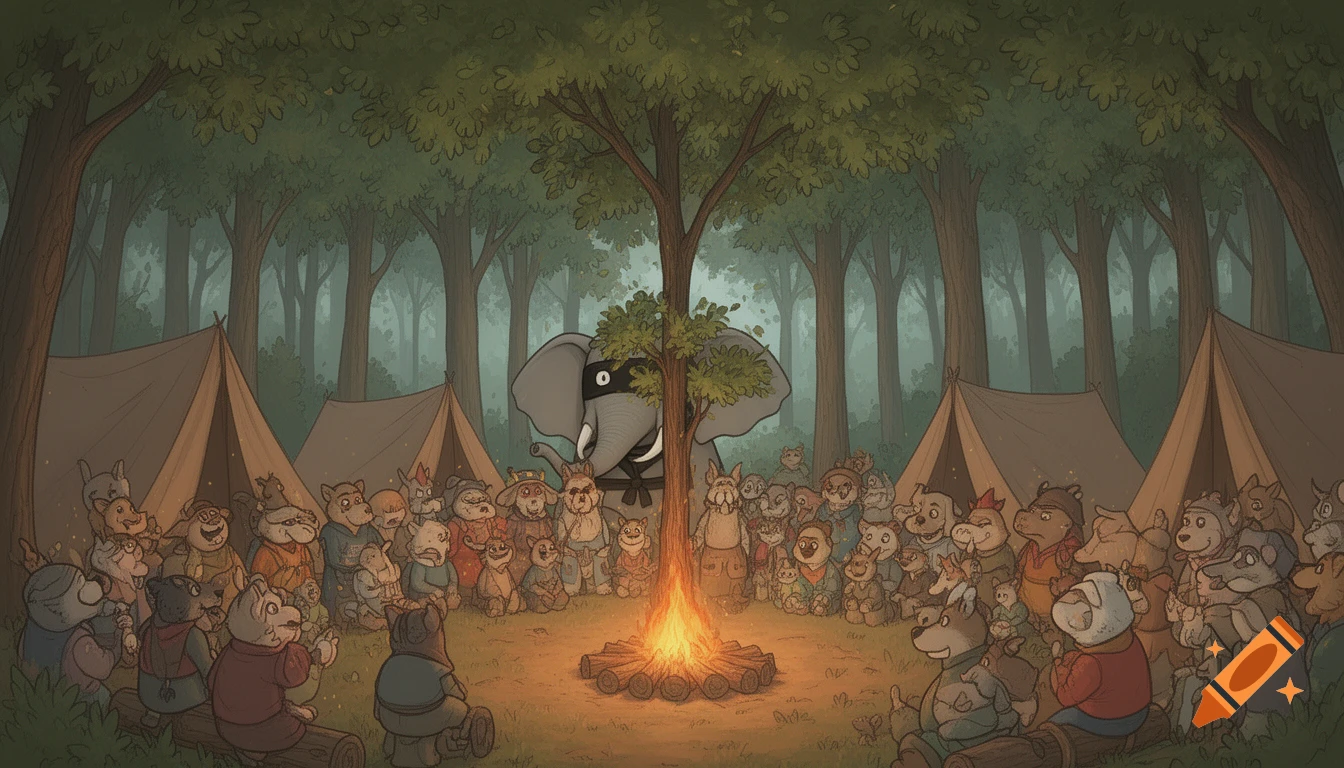 Find the Elephant Ninja in the Campsite (Hidden Object Puzzle #4 – Easy)